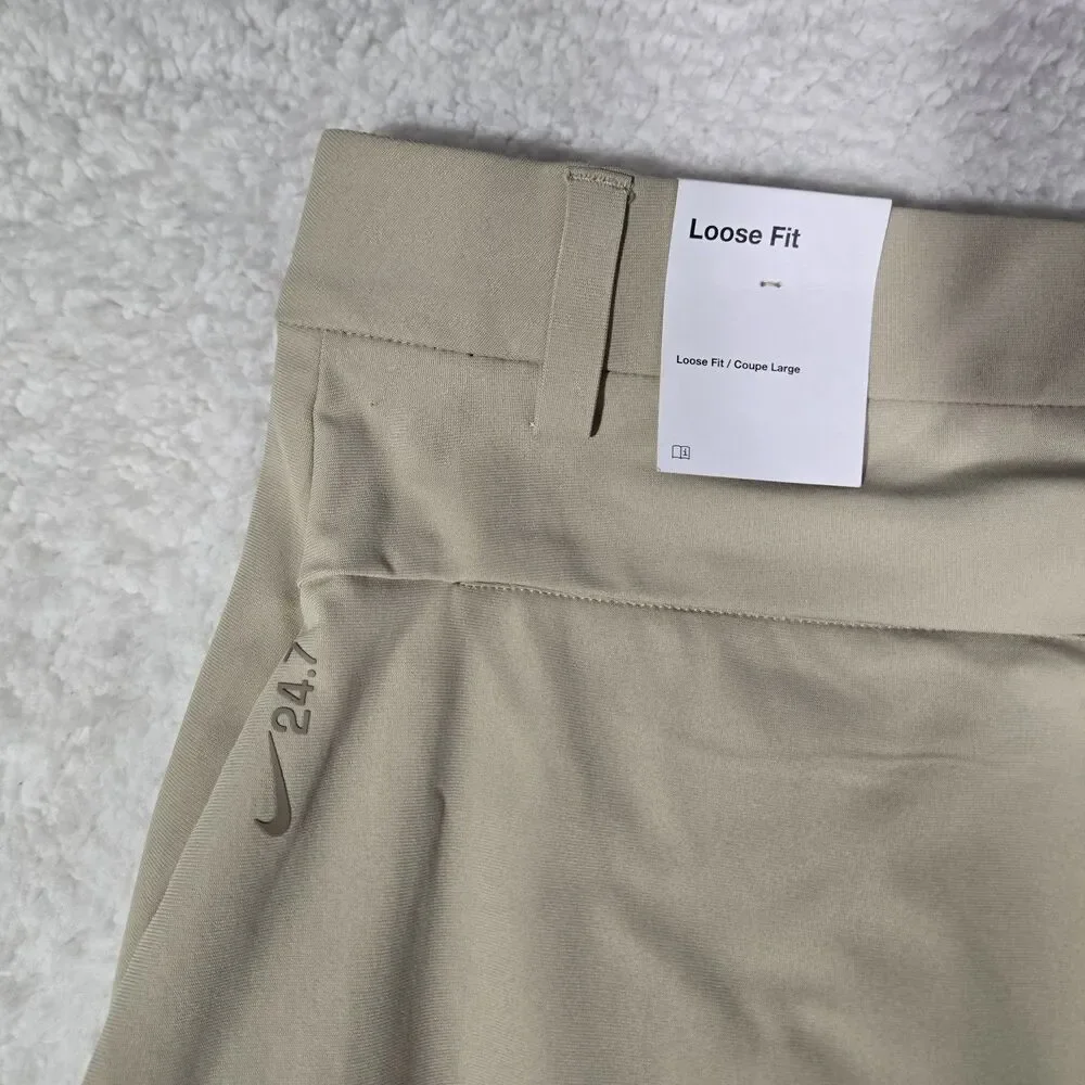 Nike 24.7 Perfect Stretch UV Loose Fit Pants Utility Khaki HV0377-253 Mens 36x32